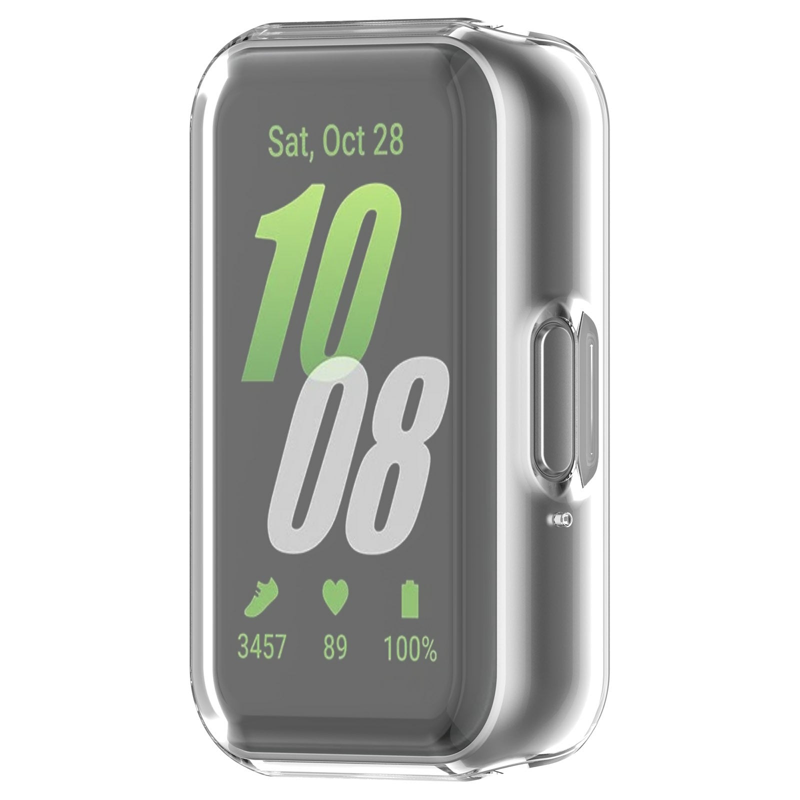 For Samsung Galaxy Fit3 Watch Frame Case Electroplating Fully Wrapped TPU Watch Cover - Transparent For Samsung Galaxy Fit3 Watch Frame Case Electroplating Fully Wrapped TPU Watch Cover - Transparent